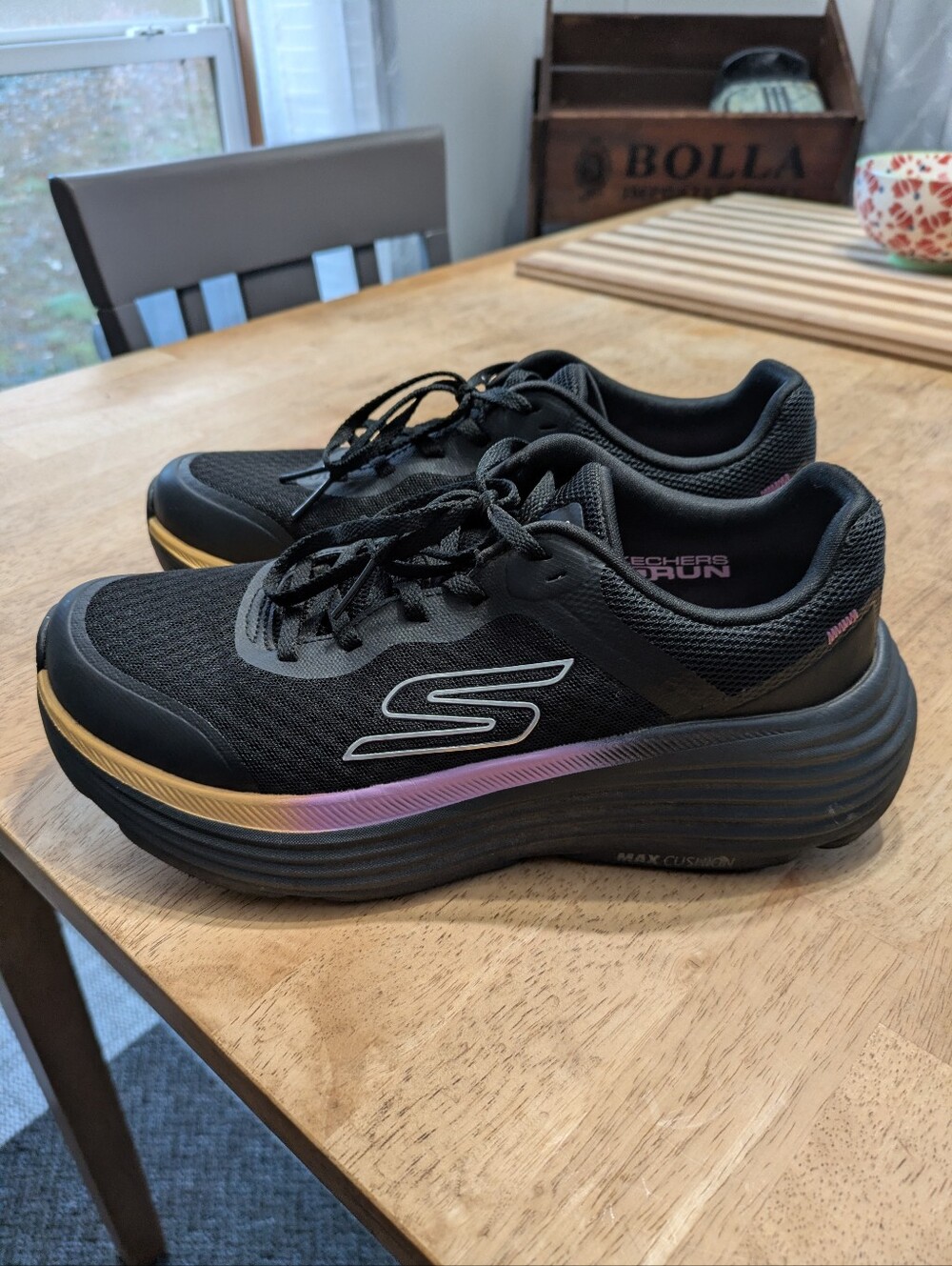 Skechers Max Cushion Women’s Black Athletic Platform Sneakers